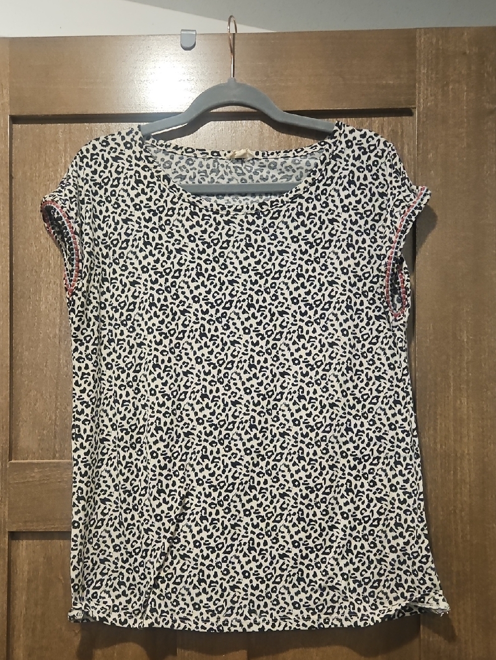 Leopard Print Short Sleeve Top Size S